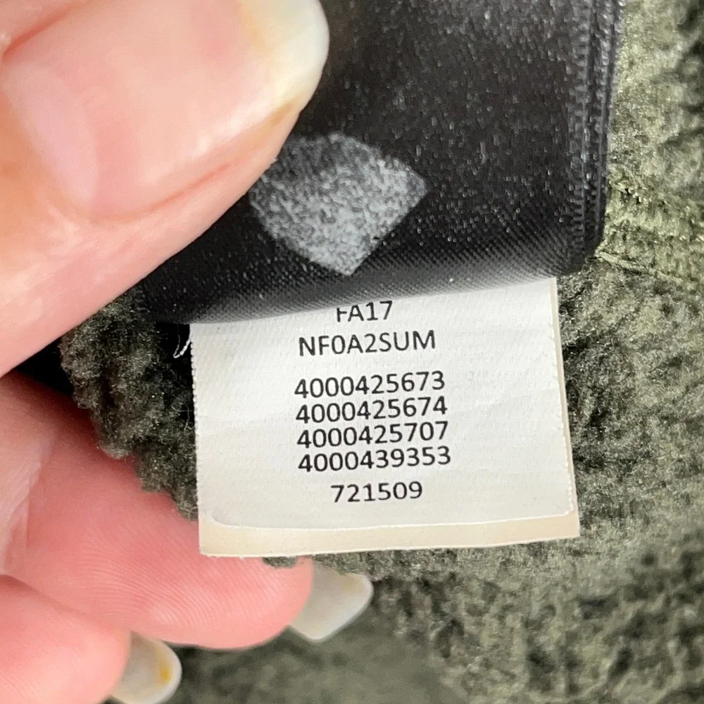 The North Face Mens Sweater Jacket Full Zip Green M Medium‎ Outdoor